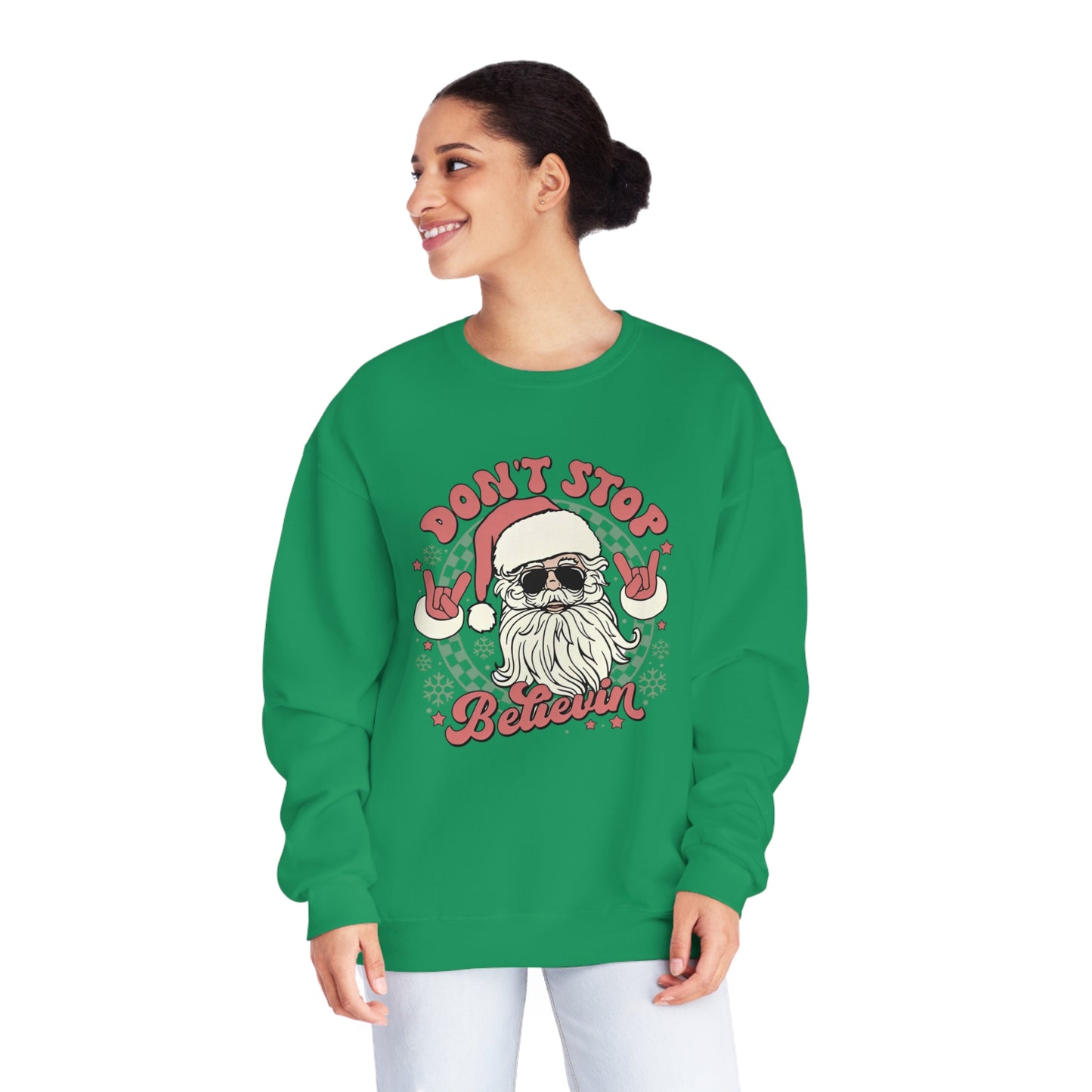 Don't Stop Believin' Santa Christmas Sweater
