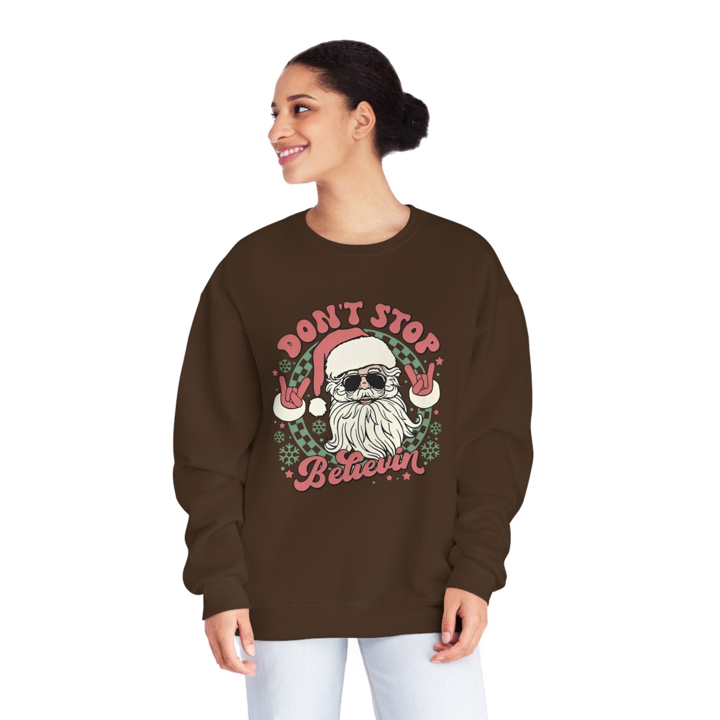 Don't Stop Believin' Santa Christmas Sweater