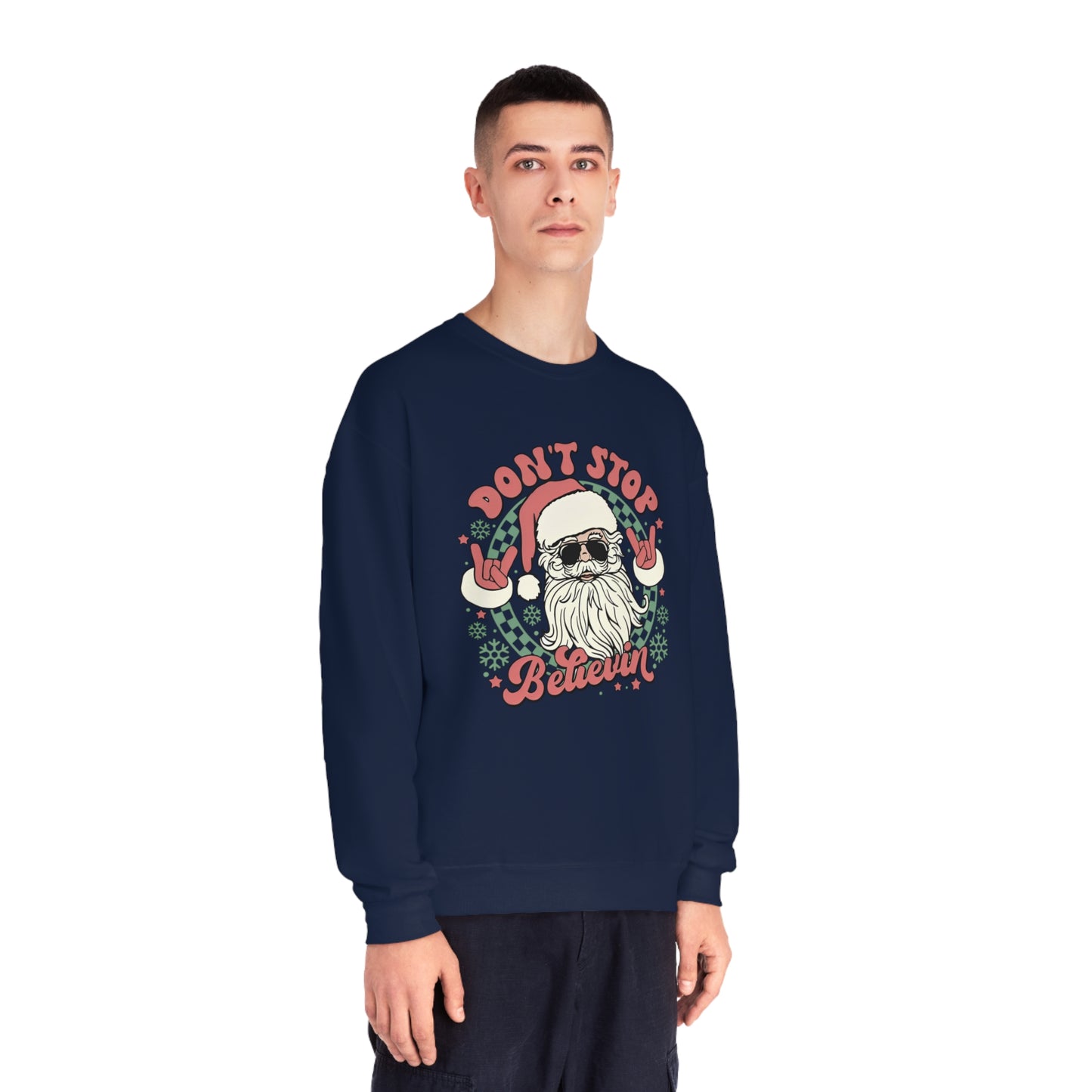 Don't Stop Believin' Santa Christmas Sweater