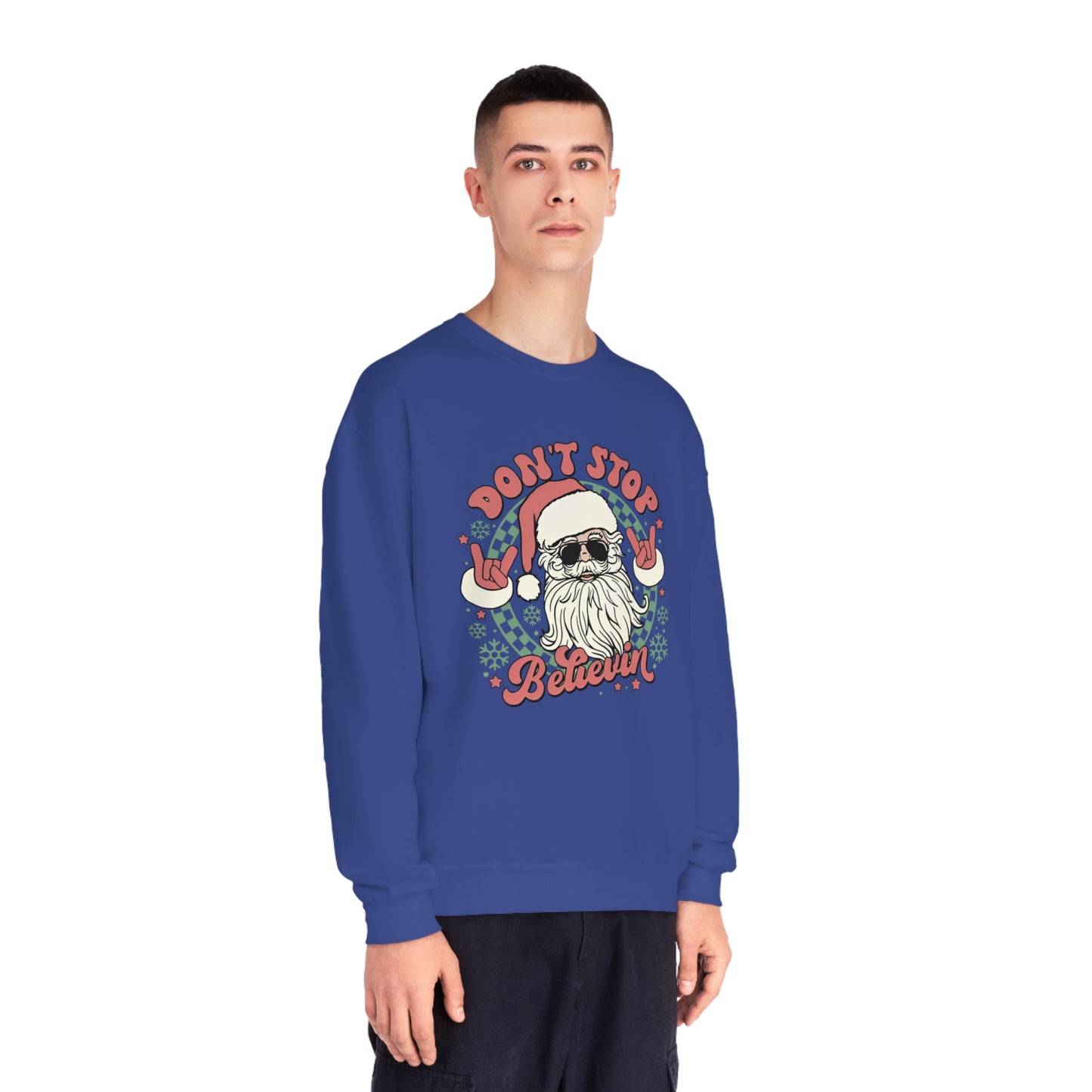 Don't Stop Believin' Santa Christmas Sweater