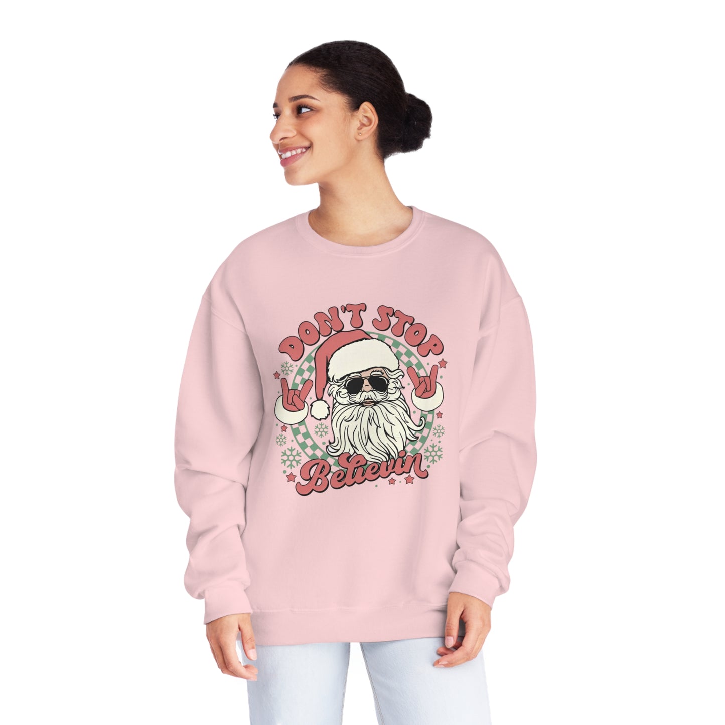 Don't Stop Believin' Santa Christmas Sweater