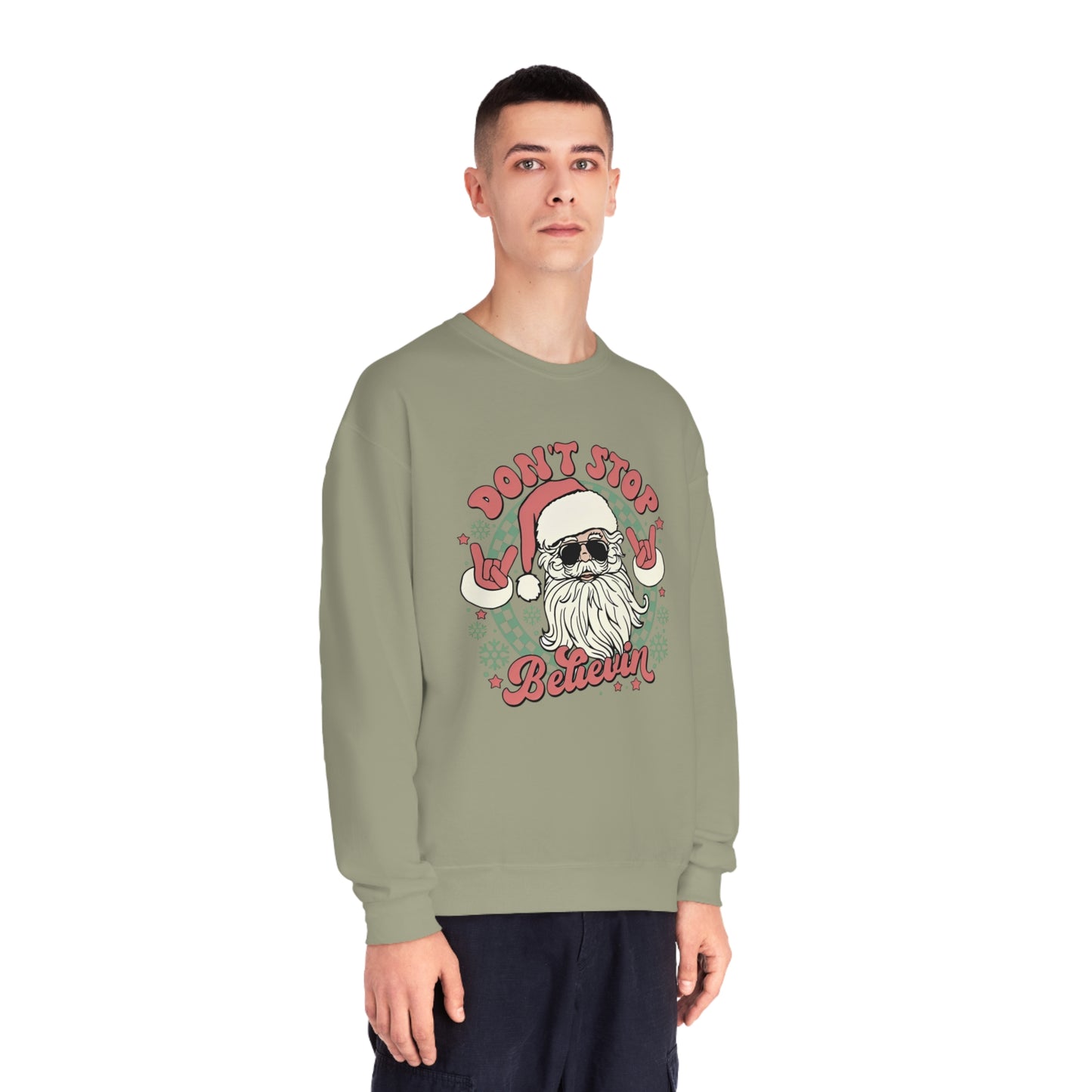 Don't Stop Believin' Santa Christmas Sweater