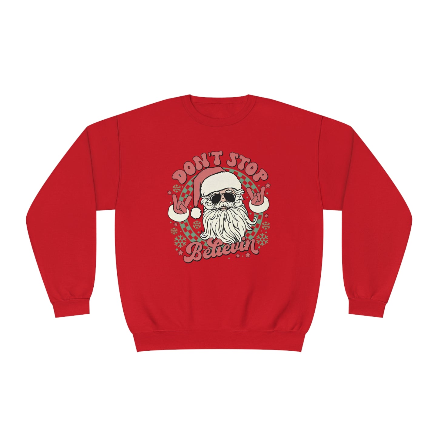 Don't Stop Believin' Santa Christmas Sweater