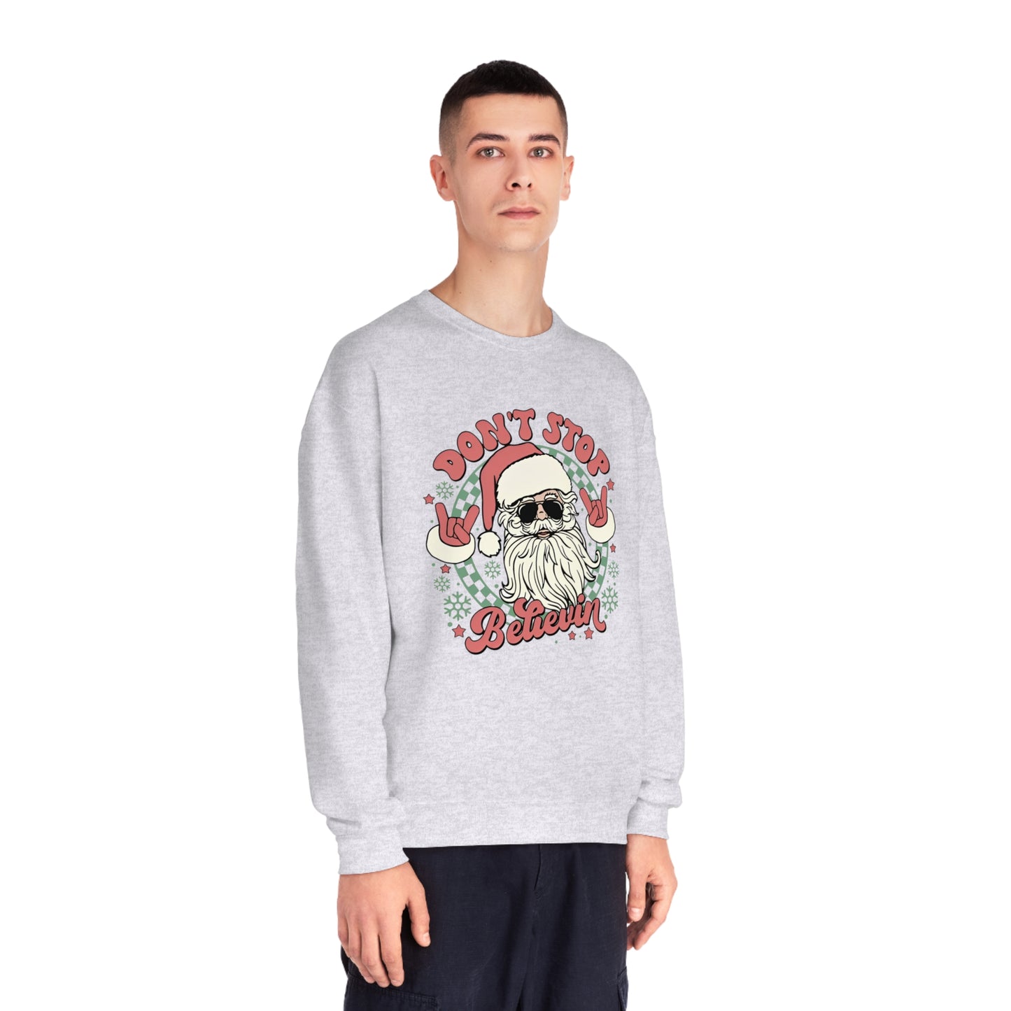 Don't Stop Believin' Santa Christmas Sweater