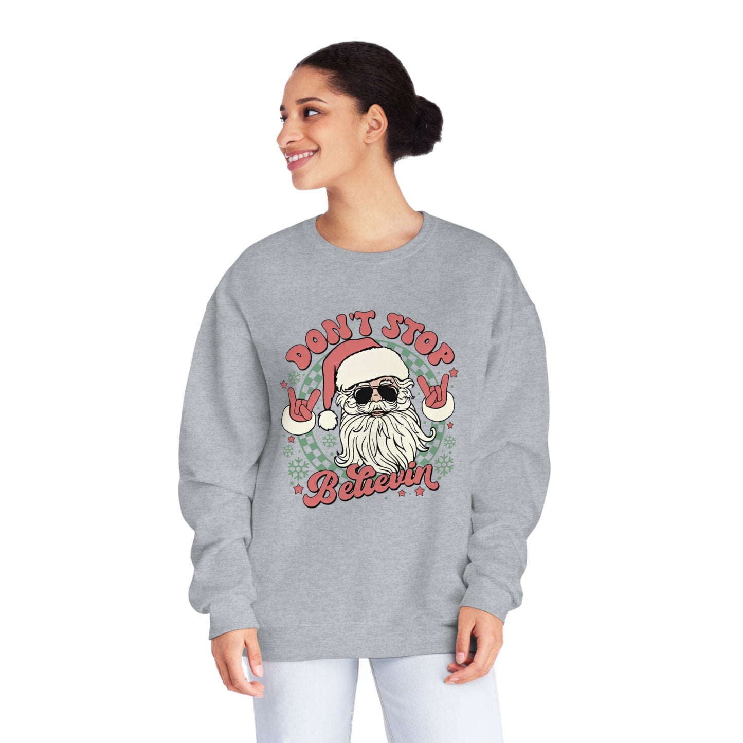 Don't Stop Believin' Santa Christmas Sweater