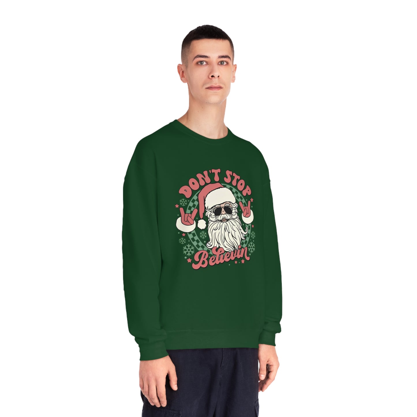 Don't Stop Believin' Santa Christmas Sweater