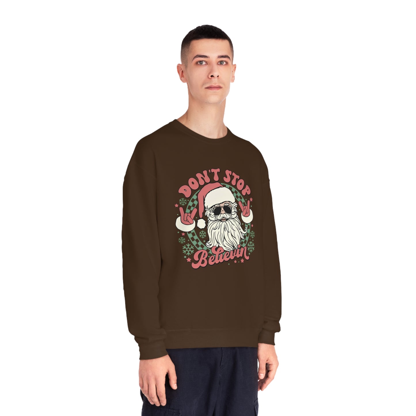 Don't Stop Believin' Santa Christmas Sweater