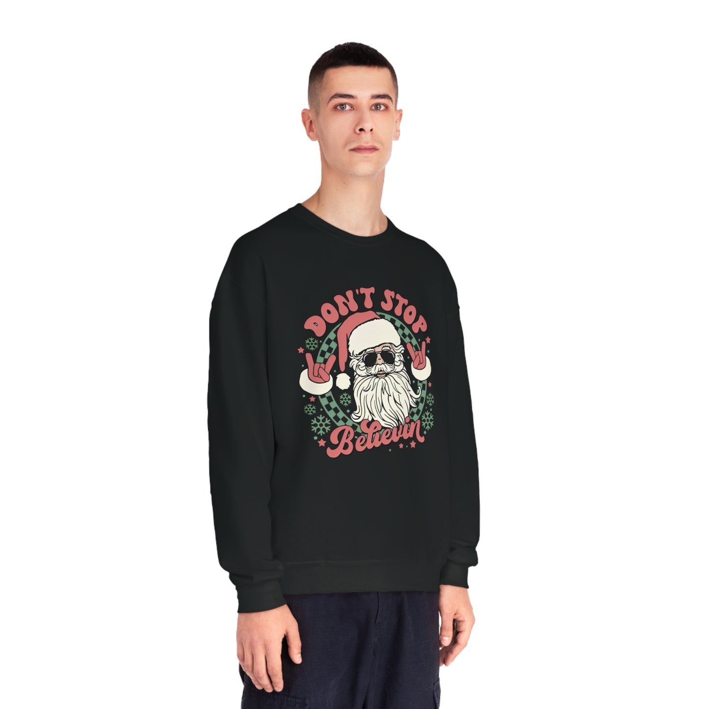 Don't Stop Believin' Santa Christmas Sweater