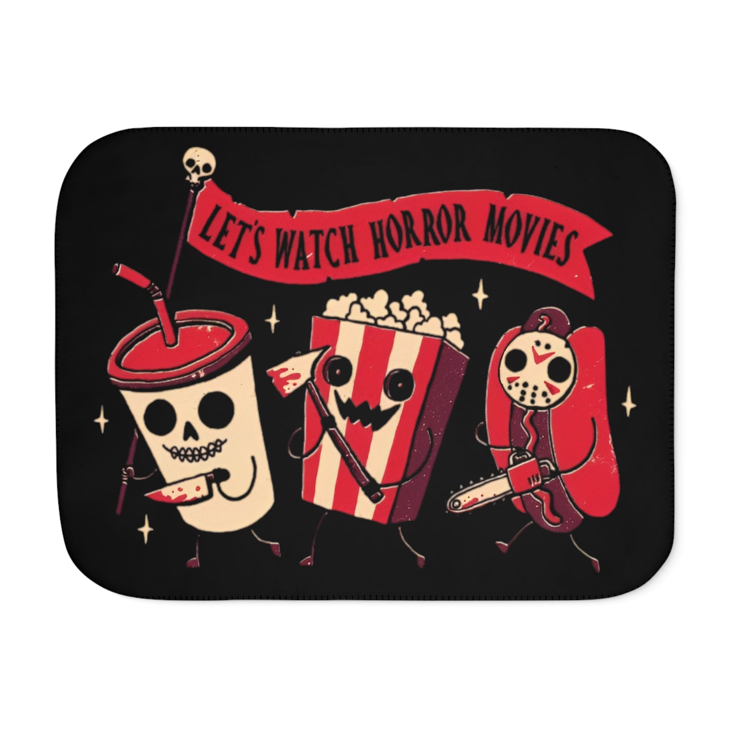 Let's watch horror movies Sherpa Blanket