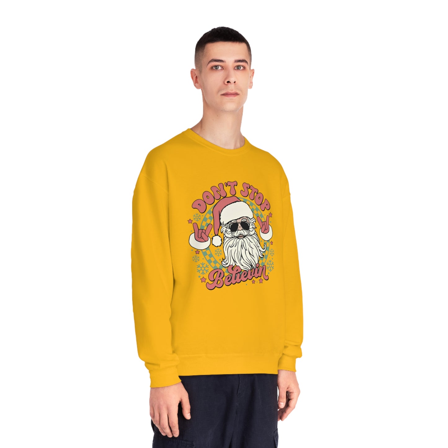 Don't Stop Believin' Santa Christmas Sweater