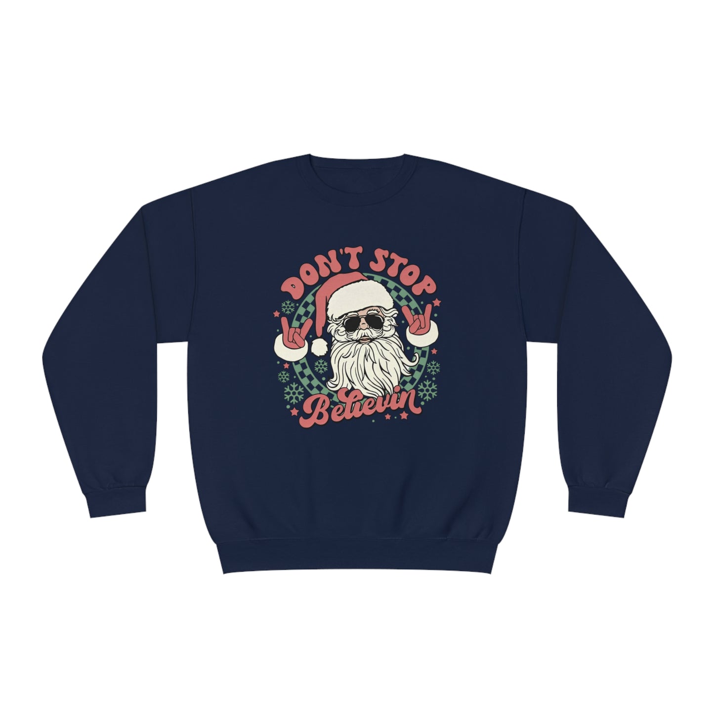 Don't Stop Believin' Santa Christmas Sweater
