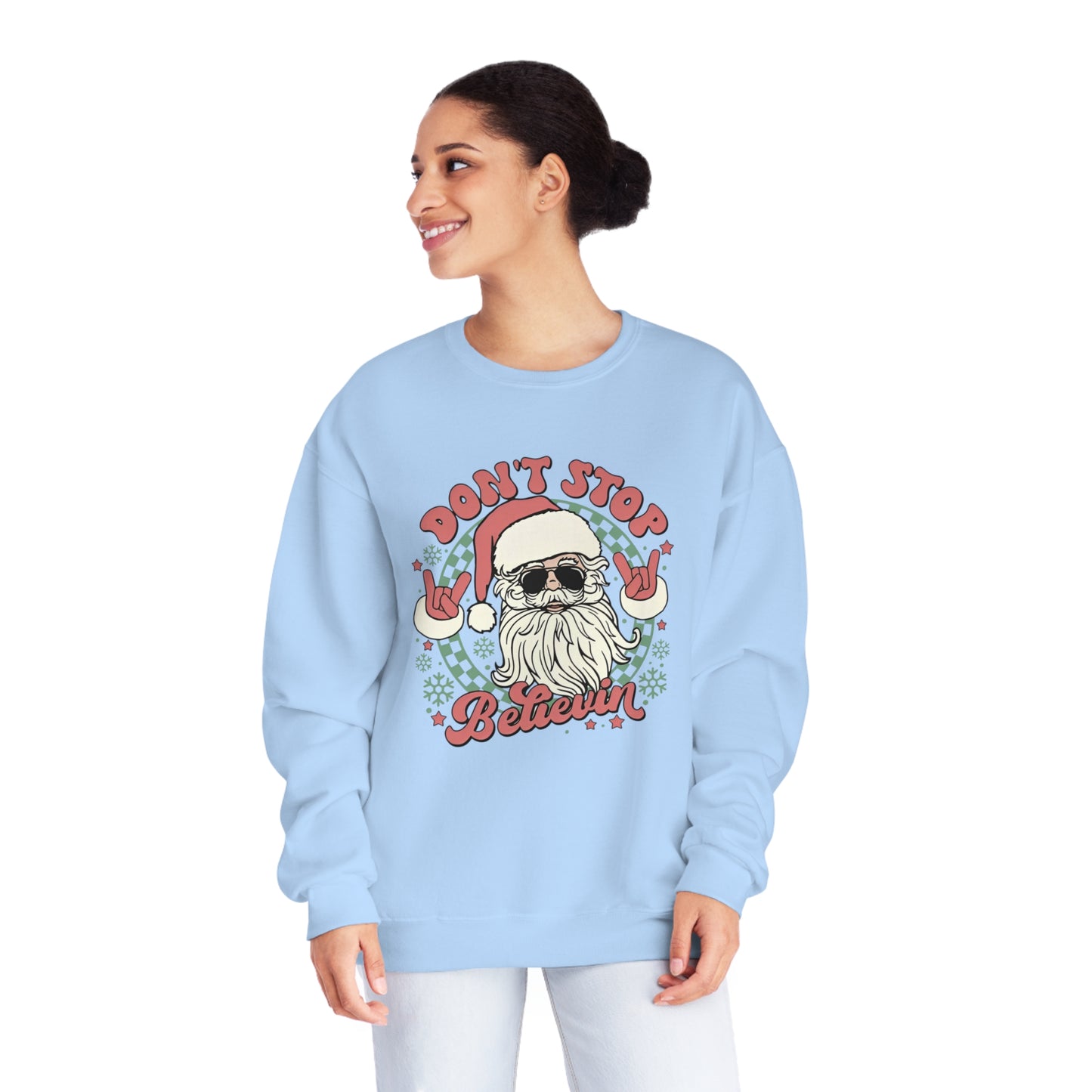 Don't Stop Believin' Santa Christmas Sweater