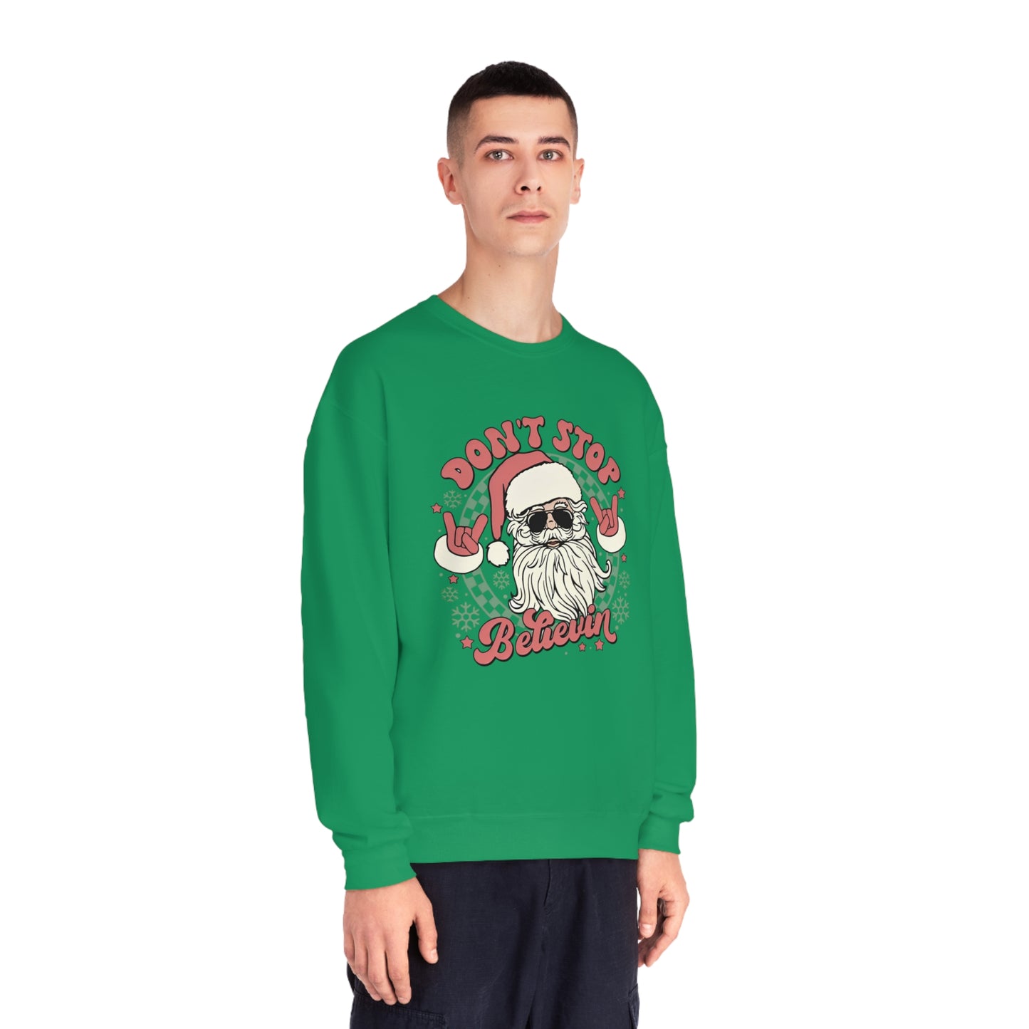 Don't Stop Believin' Santa Christmas Sweater
