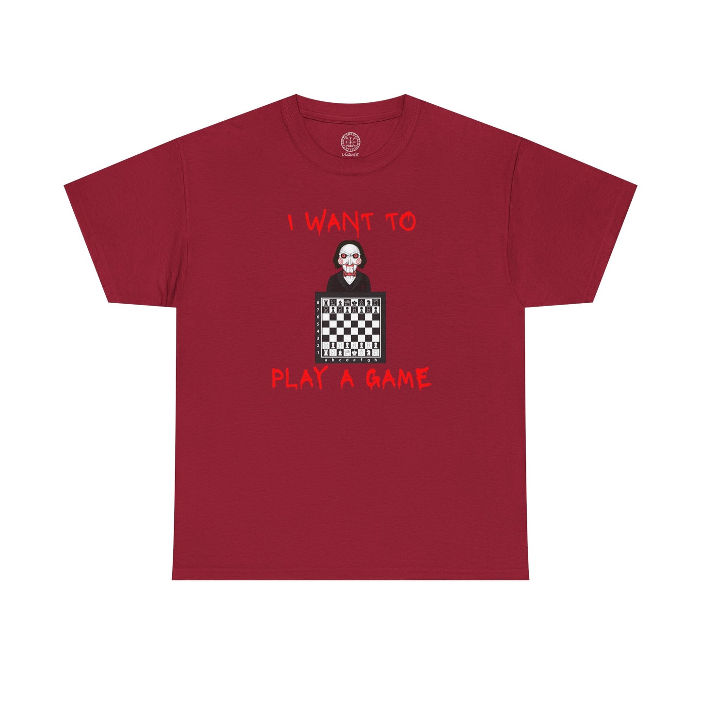 I Want to Play a Game Tee — Horror Puzzle Chess Graphic T-Shirt