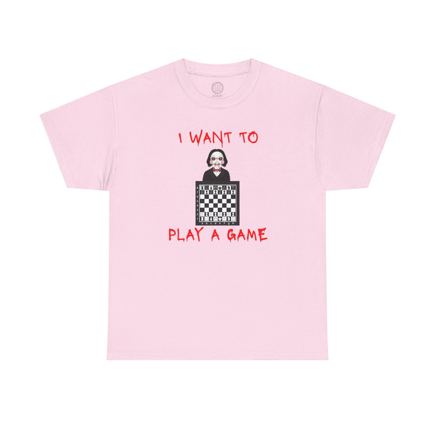 I Want to Play a Game Tee — Horror Puzzle Chess Graphic T-Shirt