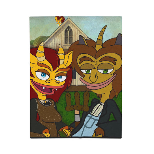 American Gothic Big Mouth Plush Blanket