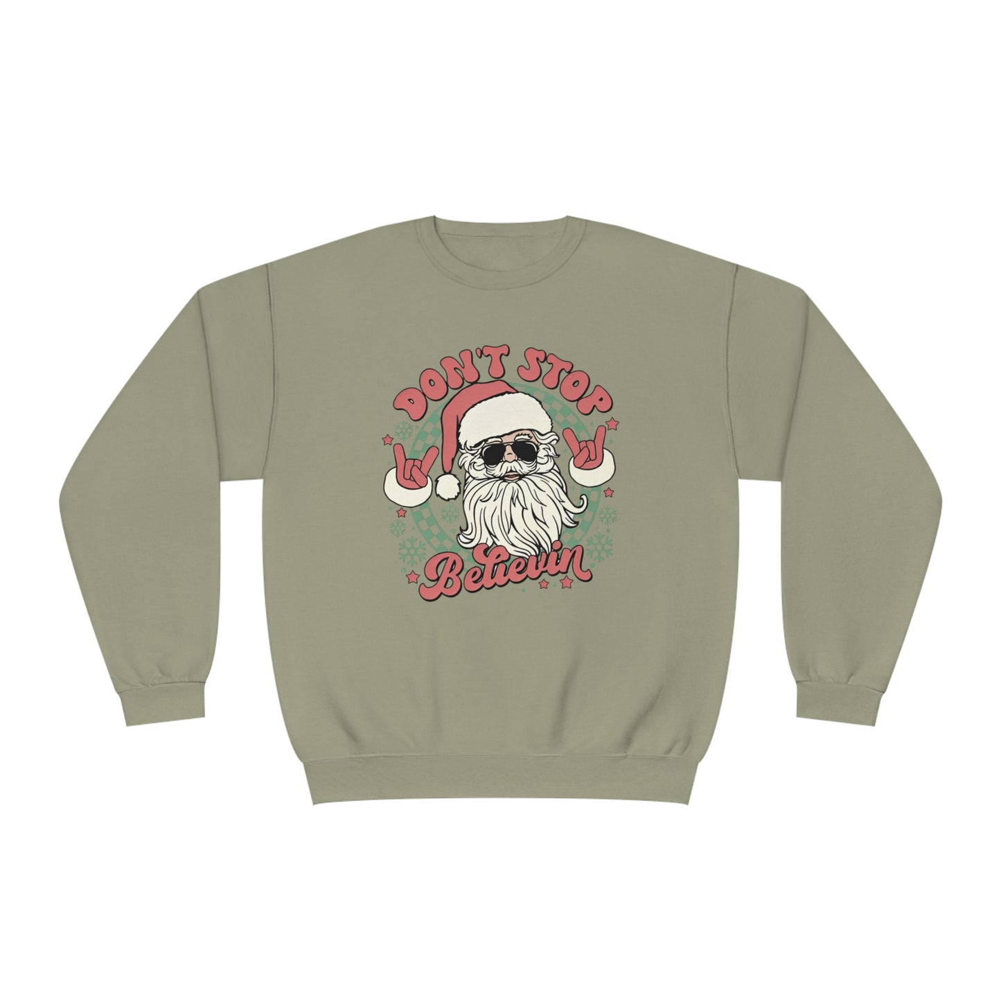 Don't Stop Believin' Santa Christmas Sweater