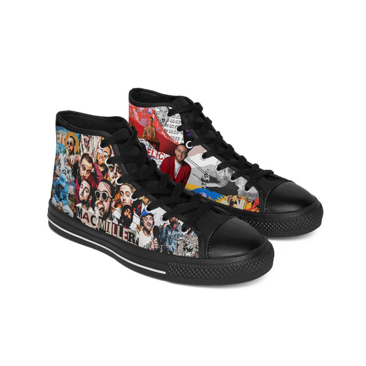 Mens High-top Sneakers Mac Miller Collage Design