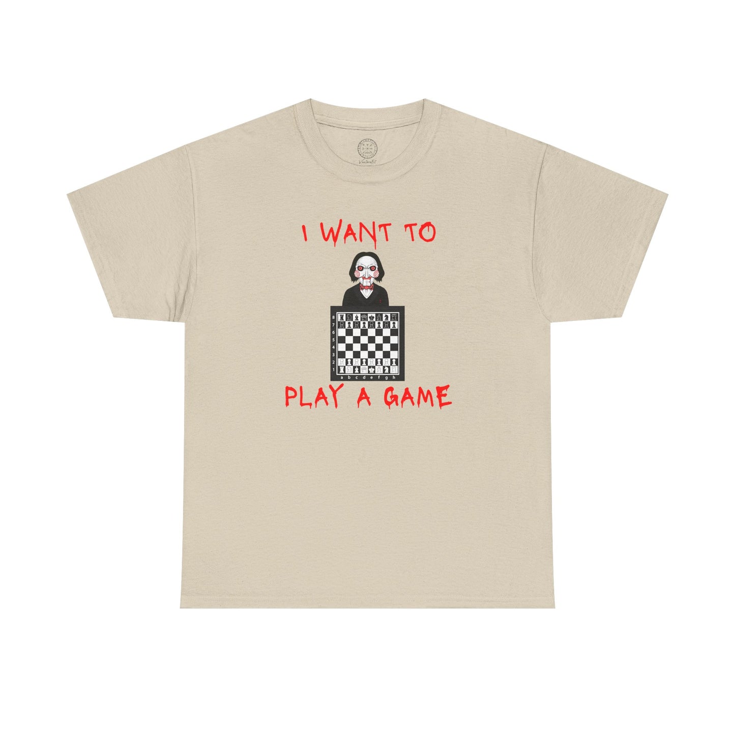 I Want to Play a Game Tee — Horror Puzzle Chess Graphic T-Shirt