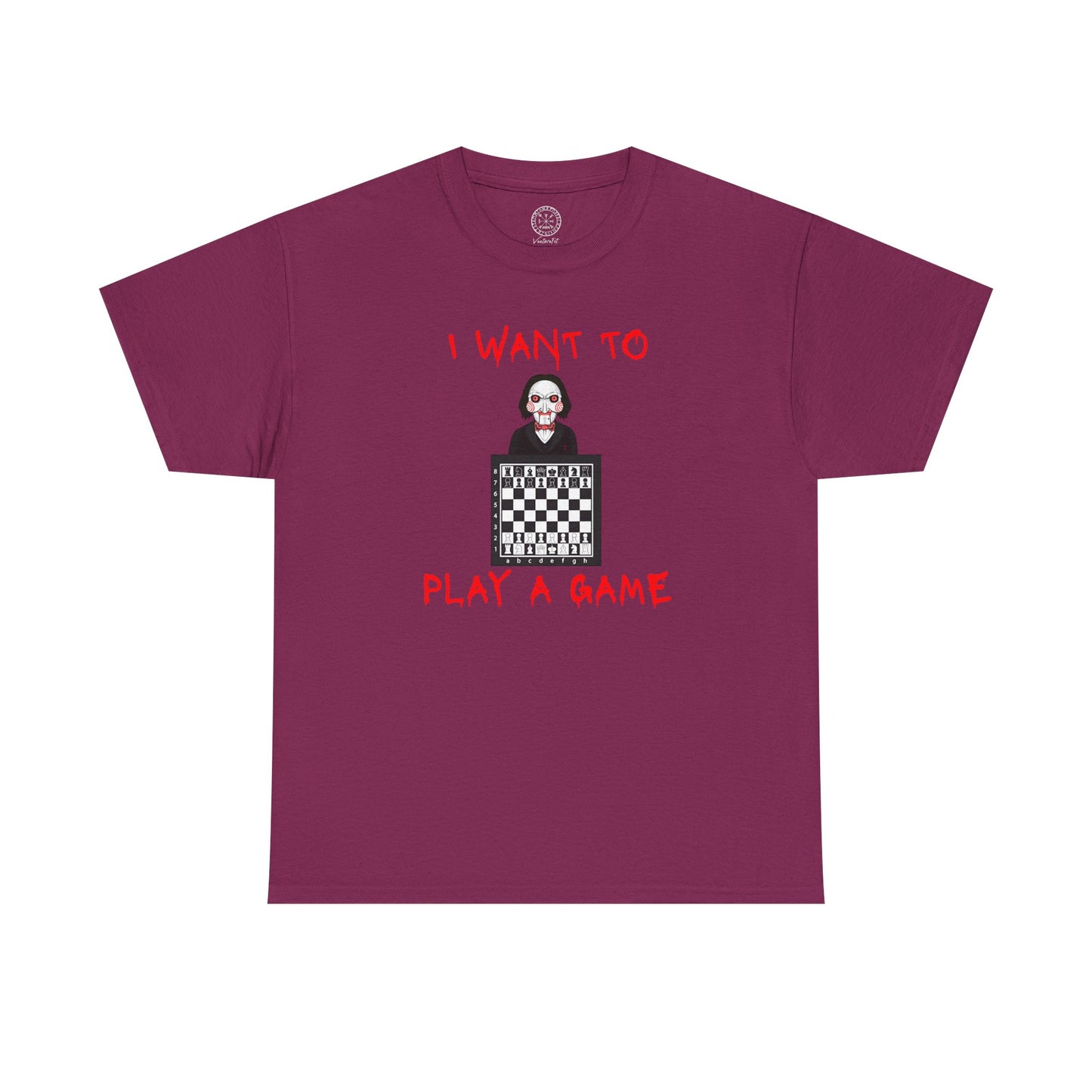 I Want to Play a Game Tee — Horror Puzzle Chess Graphic T-Shirt