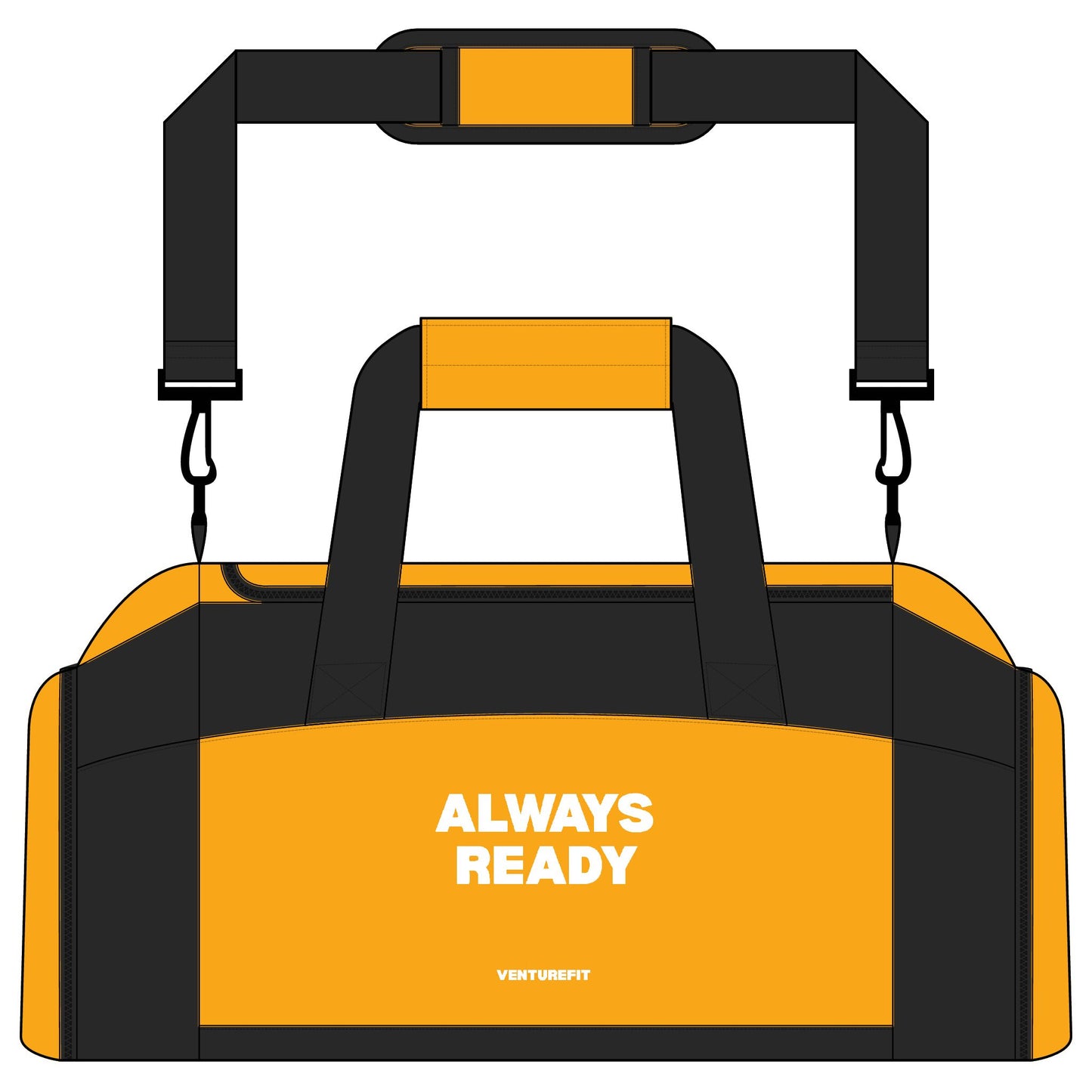 ALWAYS READY Embroidered Gym Bag — Compact Shoe Compartment Duffel