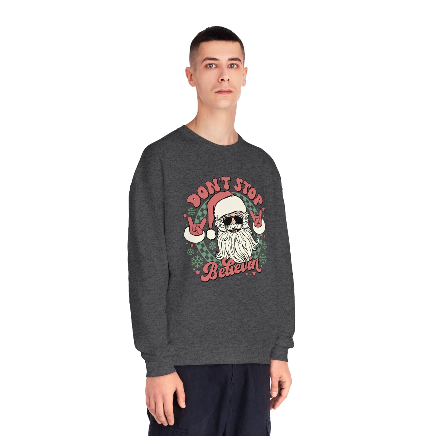 Don't Stop Believin' Santa Christmas Sweater