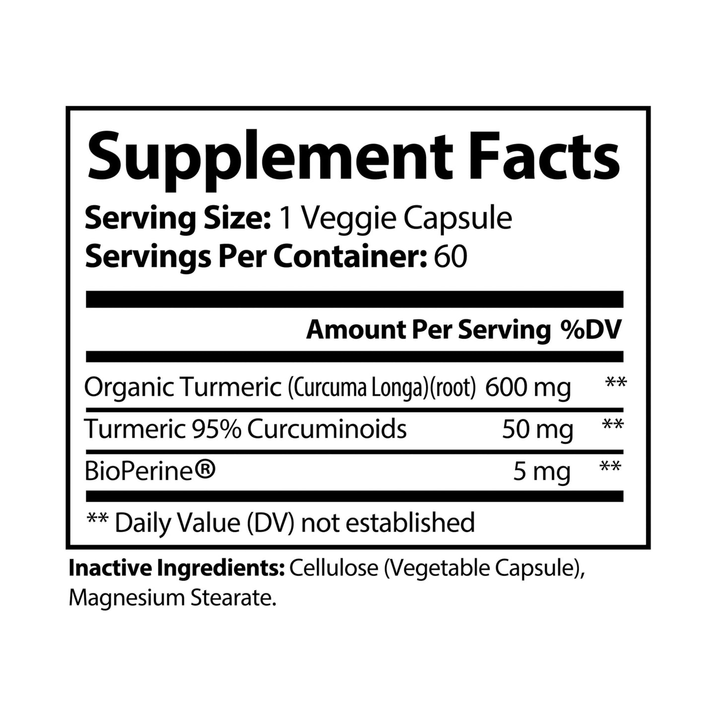 BodyGuard Turmeric with BioPerine® (Black Pepper Fruit Extract) Supplement