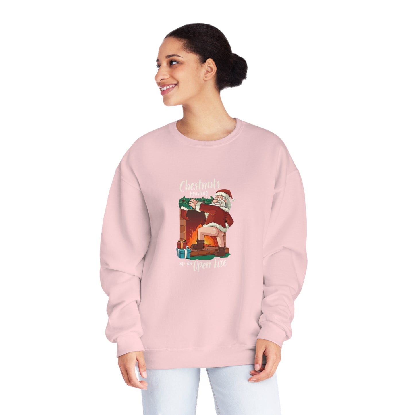Christmas Unisex Sweatshirt - Santa's Chestnuts Roasting On an Open Fire