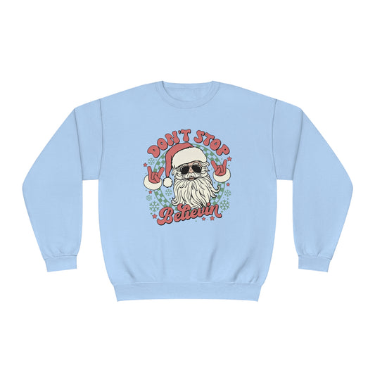 Don't Stop Believin' Santa Christmas Sweater