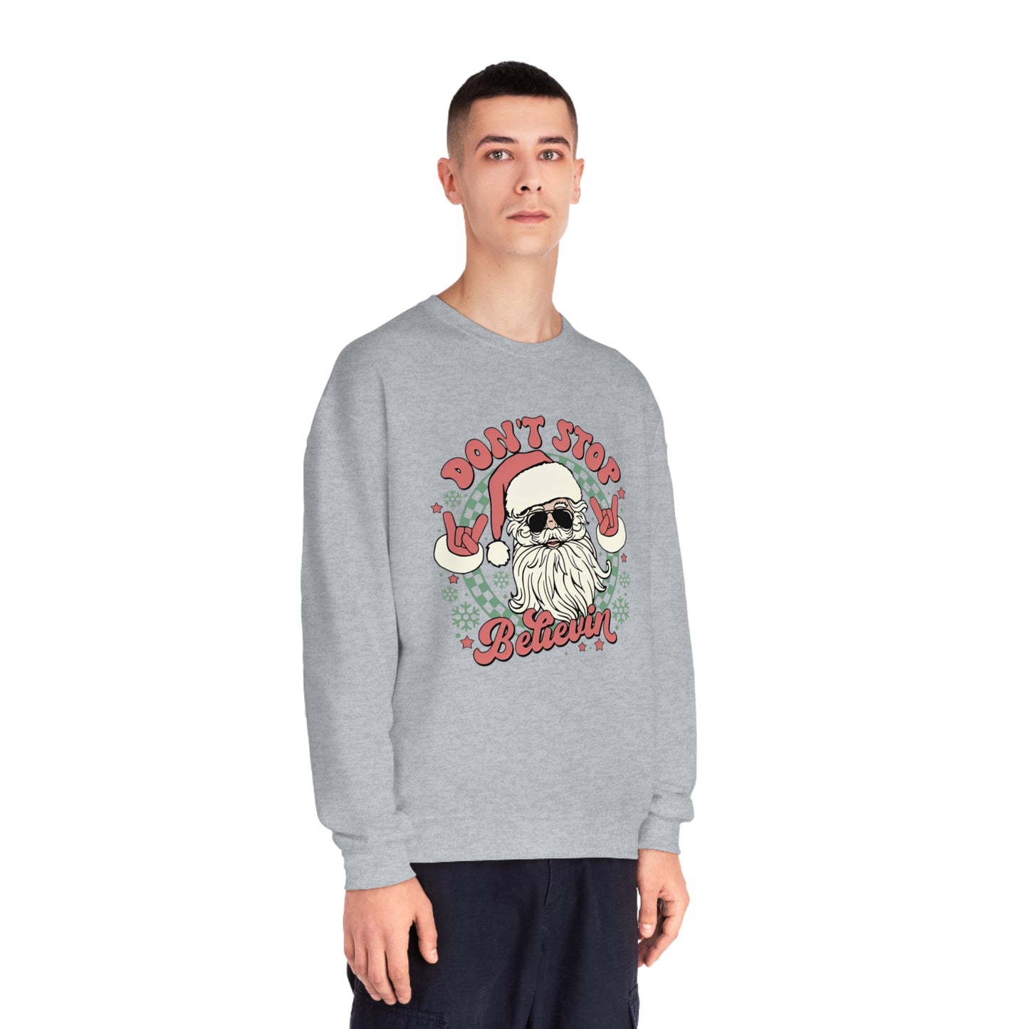 Don't Stop Believin' Santa Christmas Sweater