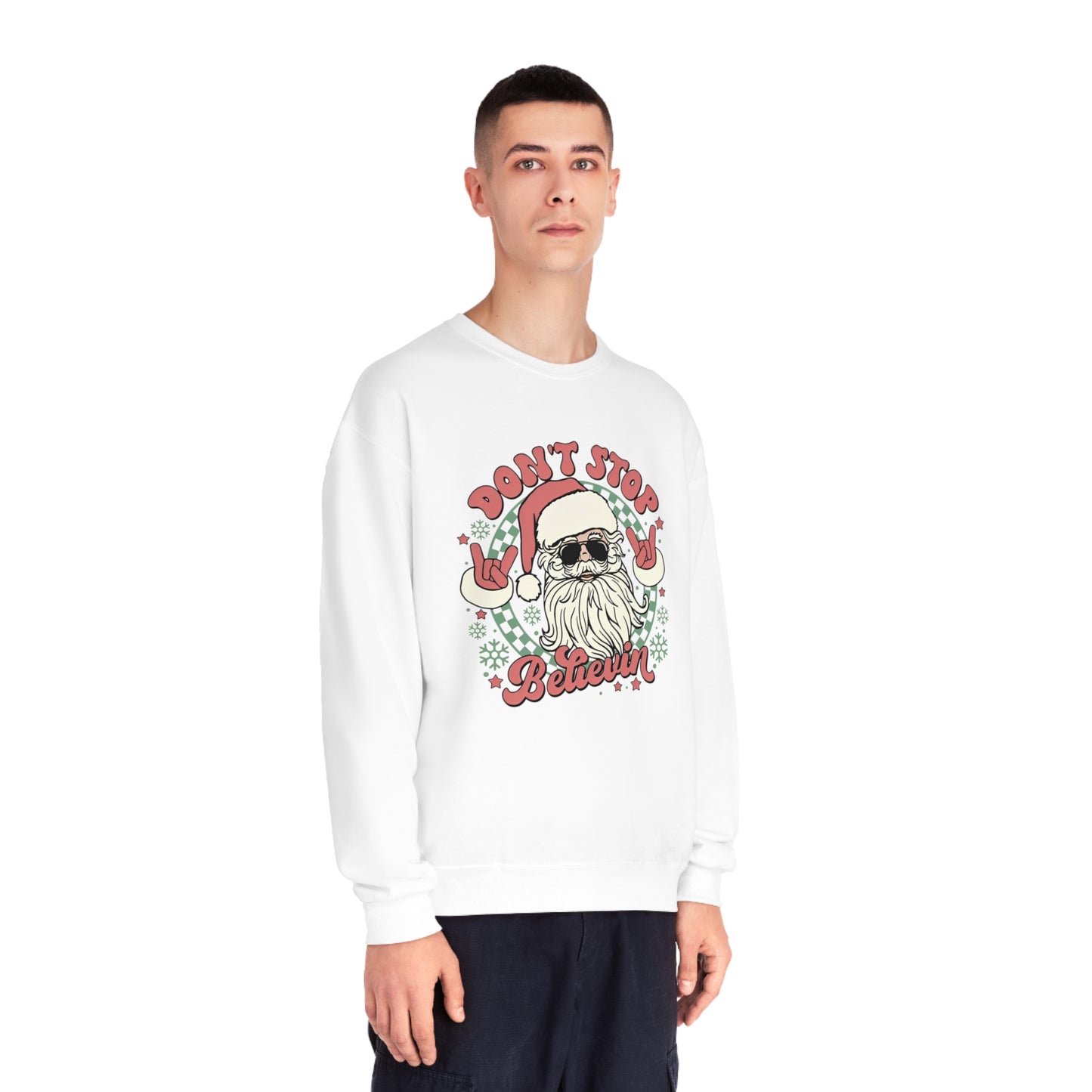 Don't Stop Believin' Santa Christmas Sweater