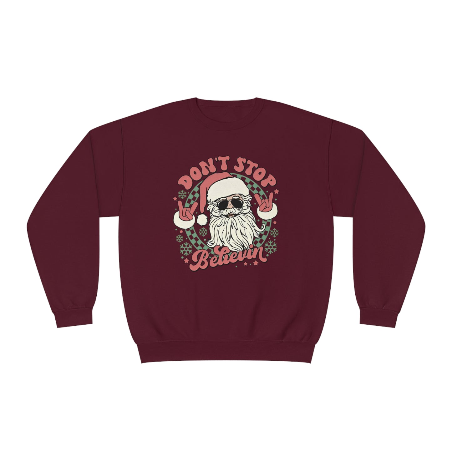 Don't Stop Believin' Santa Christmas Sweater