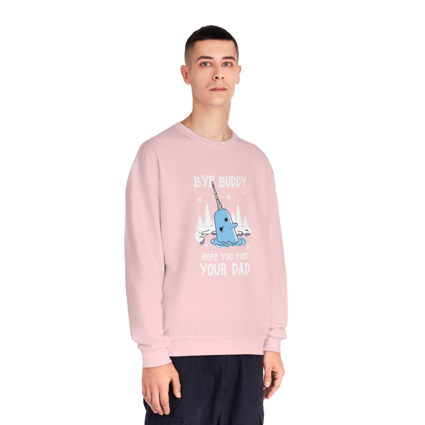 Funny Narwhal Holiday Sweater- Bye Buddy, Hope You Find Your Dad !