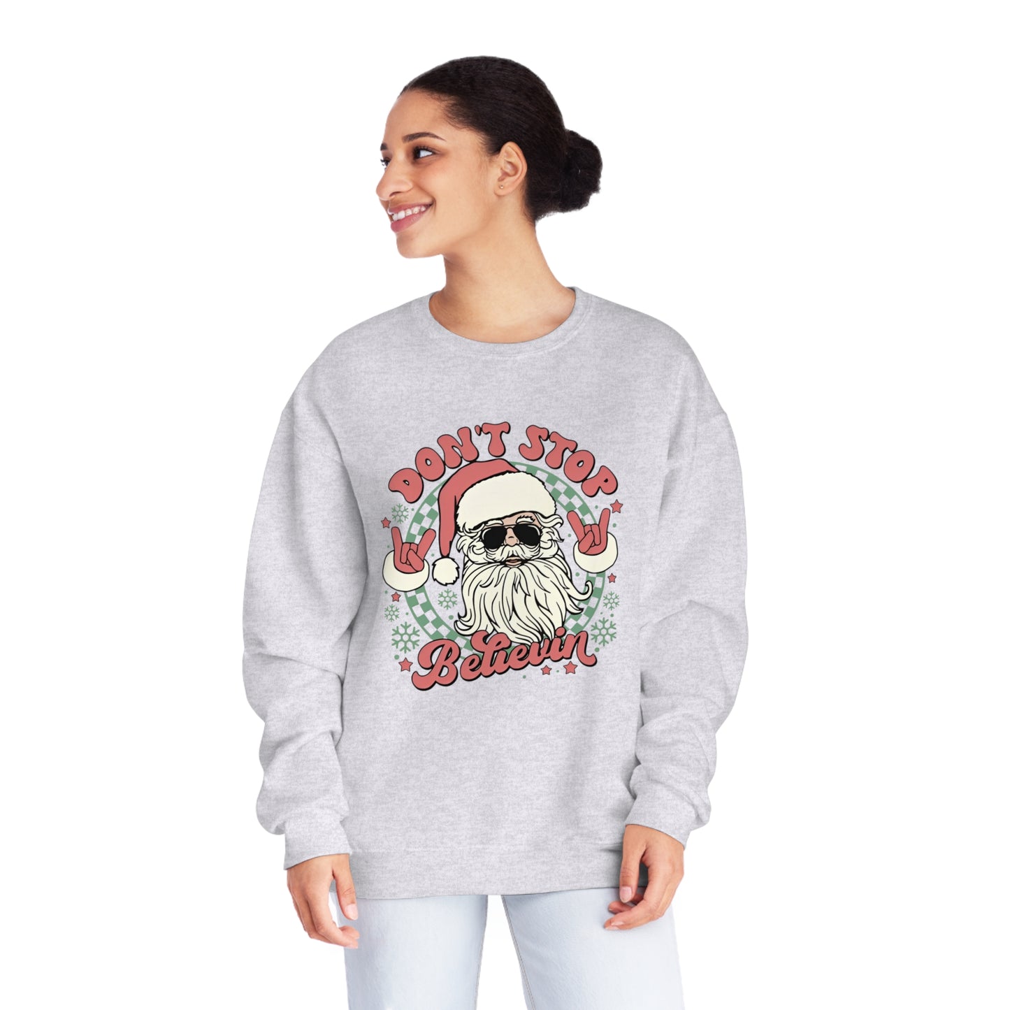 Don't Stop Believin' Santa Christmas Sweater