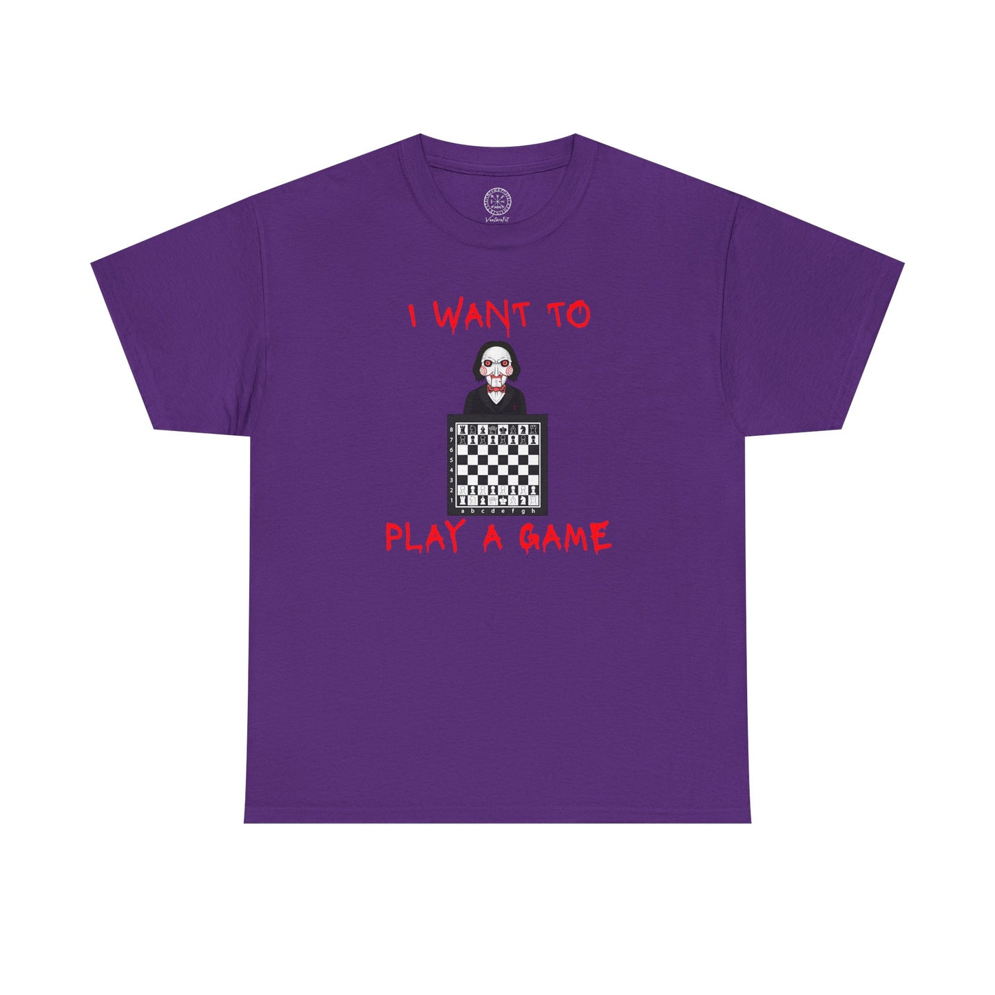 I Want to Play a Game Tee — Horror Puzzle Chess Graphic T-Shirt