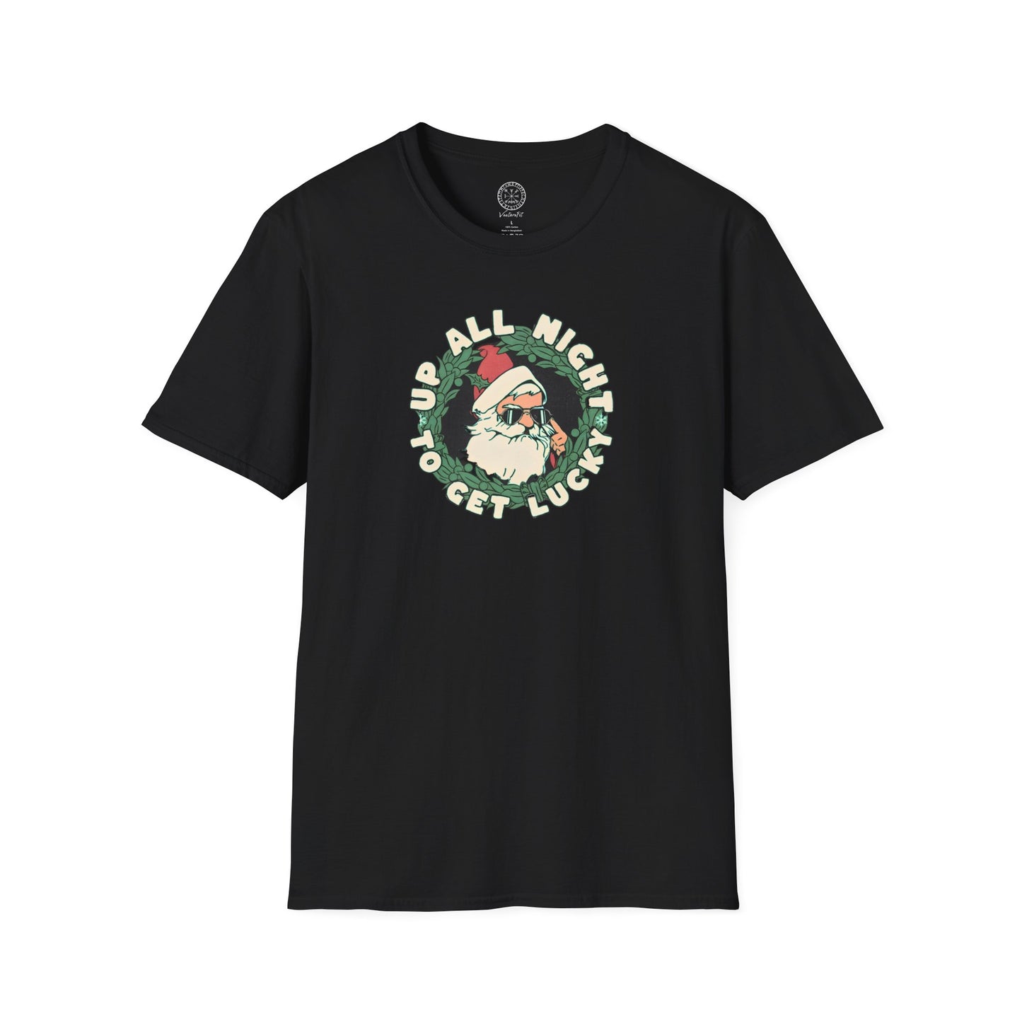 Santa’s Up All Night to Get Lucky Holiday T Shirt