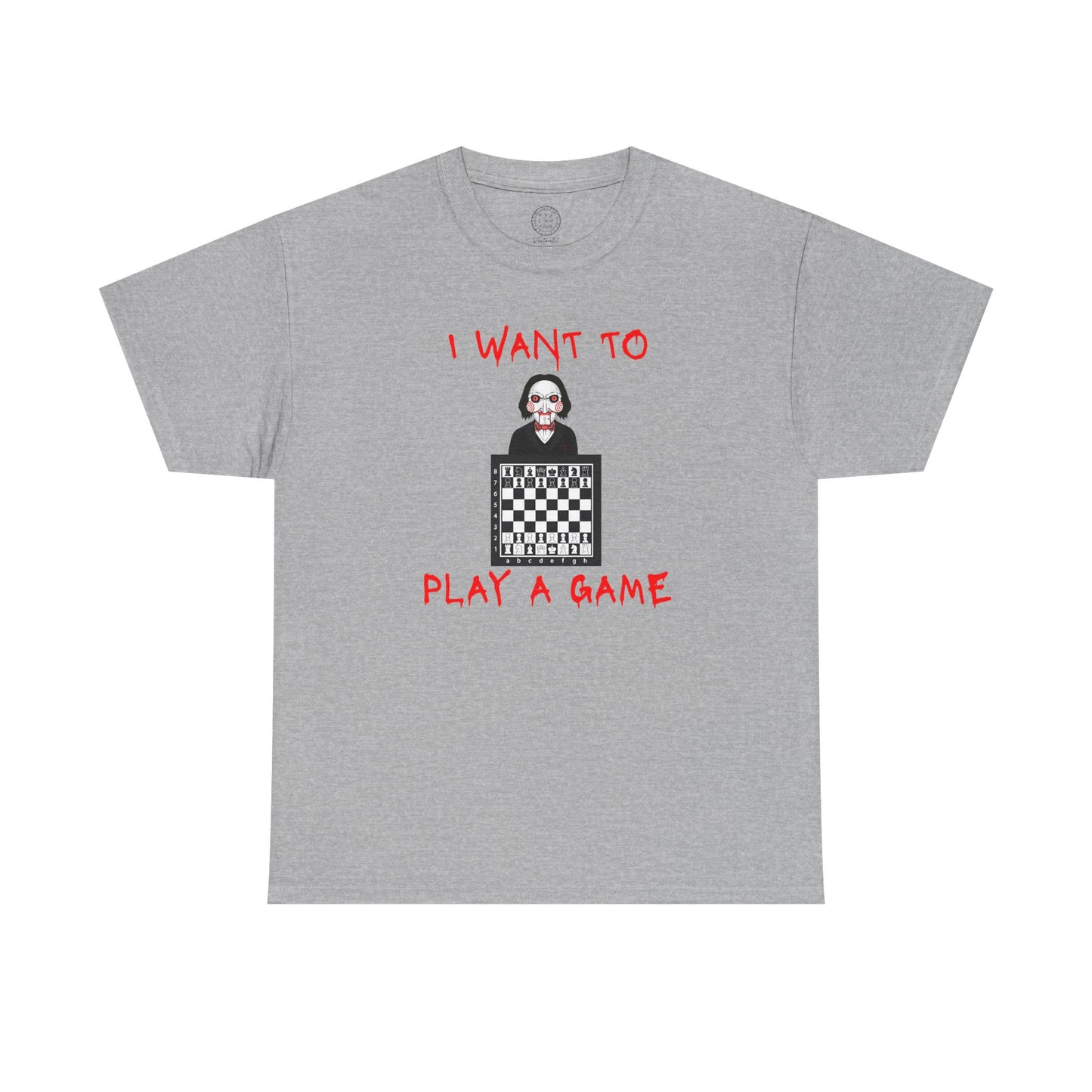 I Want to Play a Game Tee — Horror Puzzle Chess Graphic T-Shirt