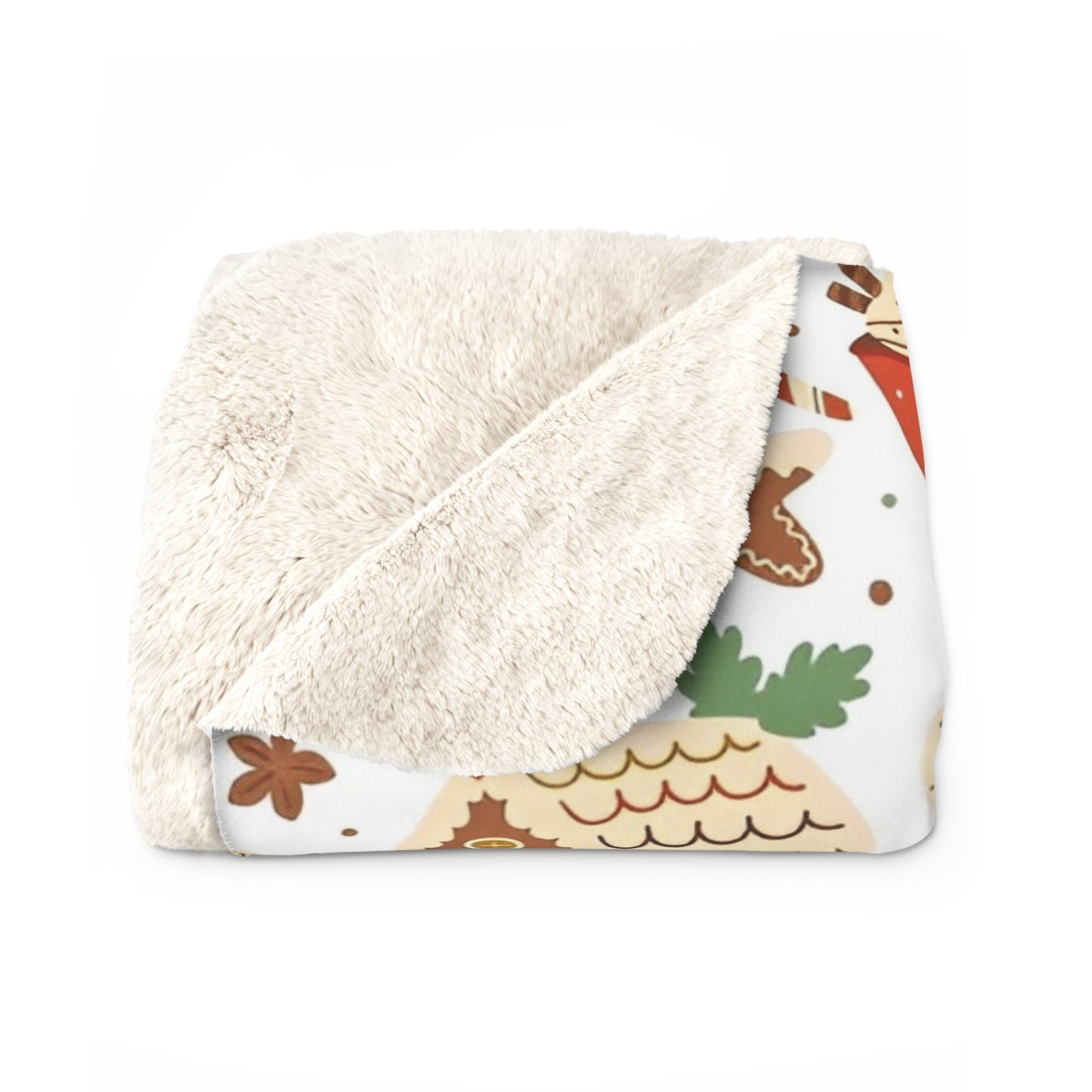 Gingerbread Christmas Sherpa Blanket