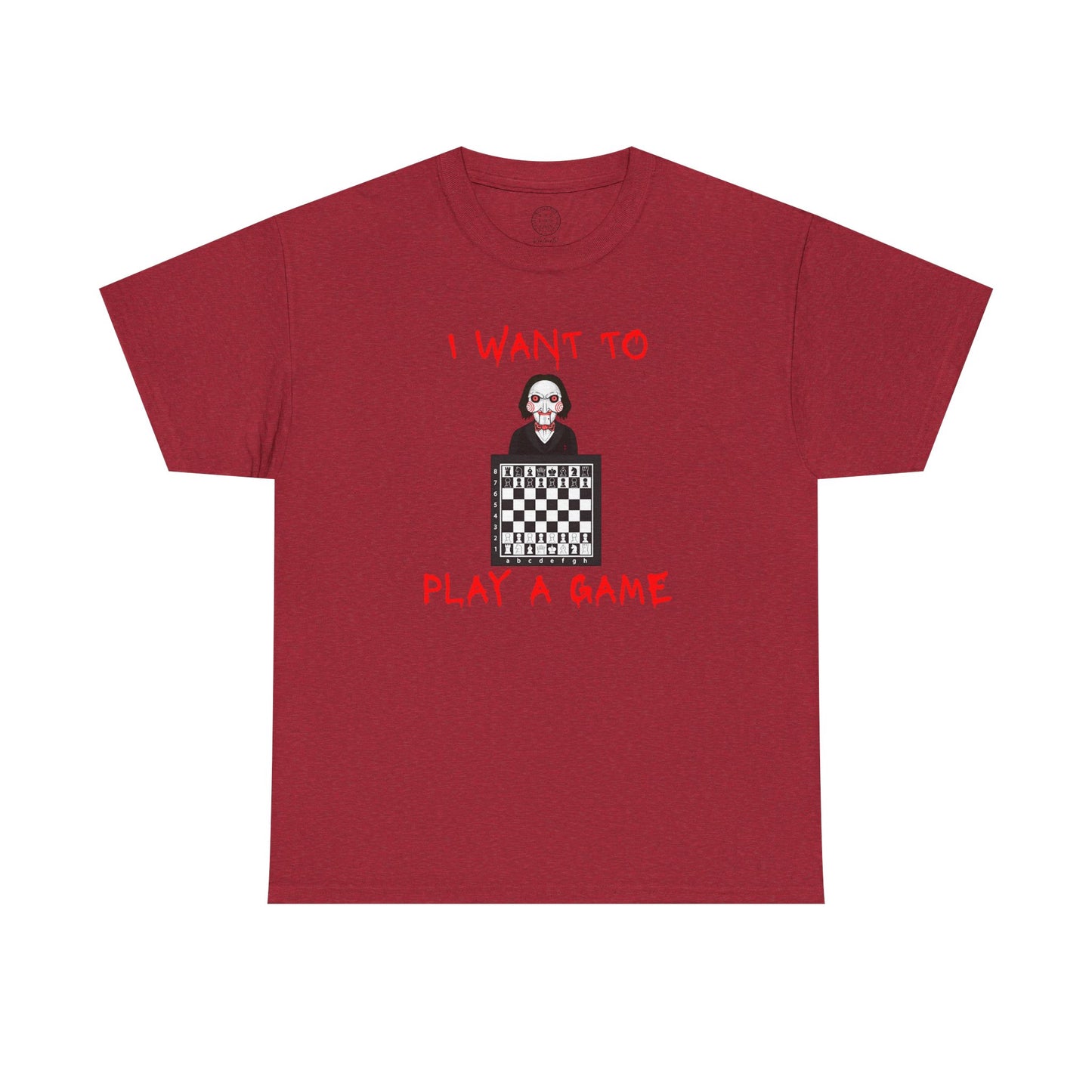 I Want to Play a Game Tee — Horror Puzzle Chess Graphic T-Shirt