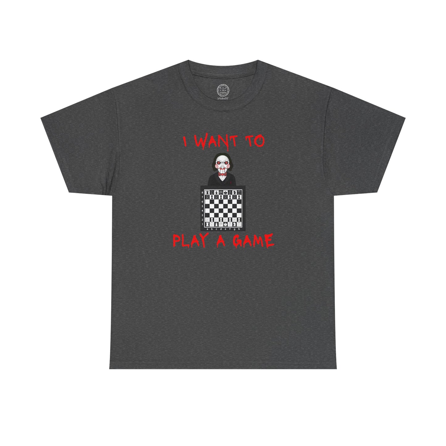 I Want to Play a Game Tee — Horror Puzzle Chess Graphic T-Shirt
