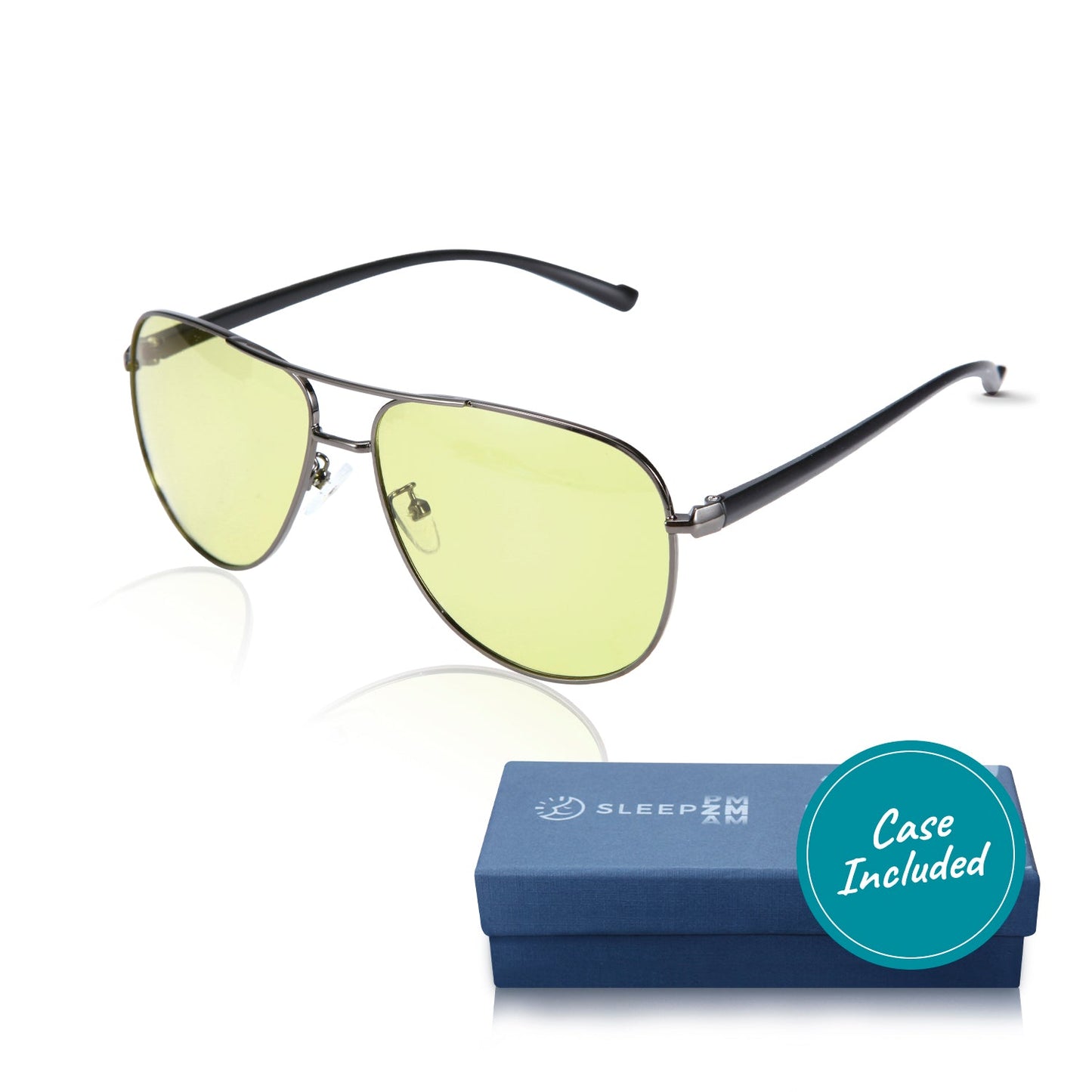 DaytimeMax Aviator Blue Blocking Glasses - Black & Silver
