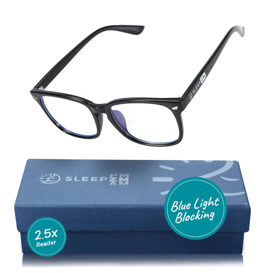 Daytime Wayfarer Blue Light Reading Glasses - Black 2.5x